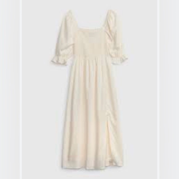 GAP Dresses & Skirts - Gap Milk Maid Midi Dress XL Puff Sleeves Buttercup Yellow